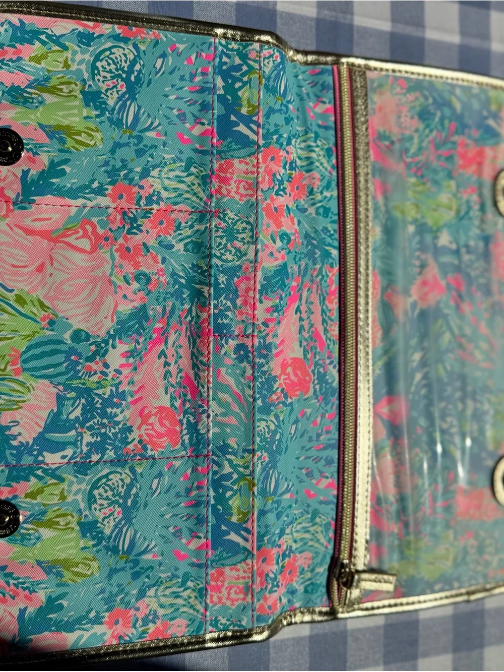 Lilly Pulitzer Pink, Aqua & Green Floral Jewelry Pouch
